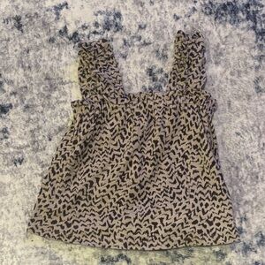 GAP Kids Black and Tan Patterned Tank Top